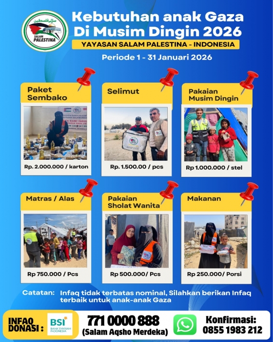 SERUAN BANTUAN PROGRAM MUSIM DINGIN DI GAZA
